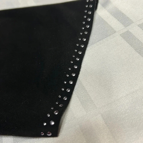 Black crushed velvet mini dress ,metallic silver  embellished,fairy,goth,witchy - Picture 7 of 13